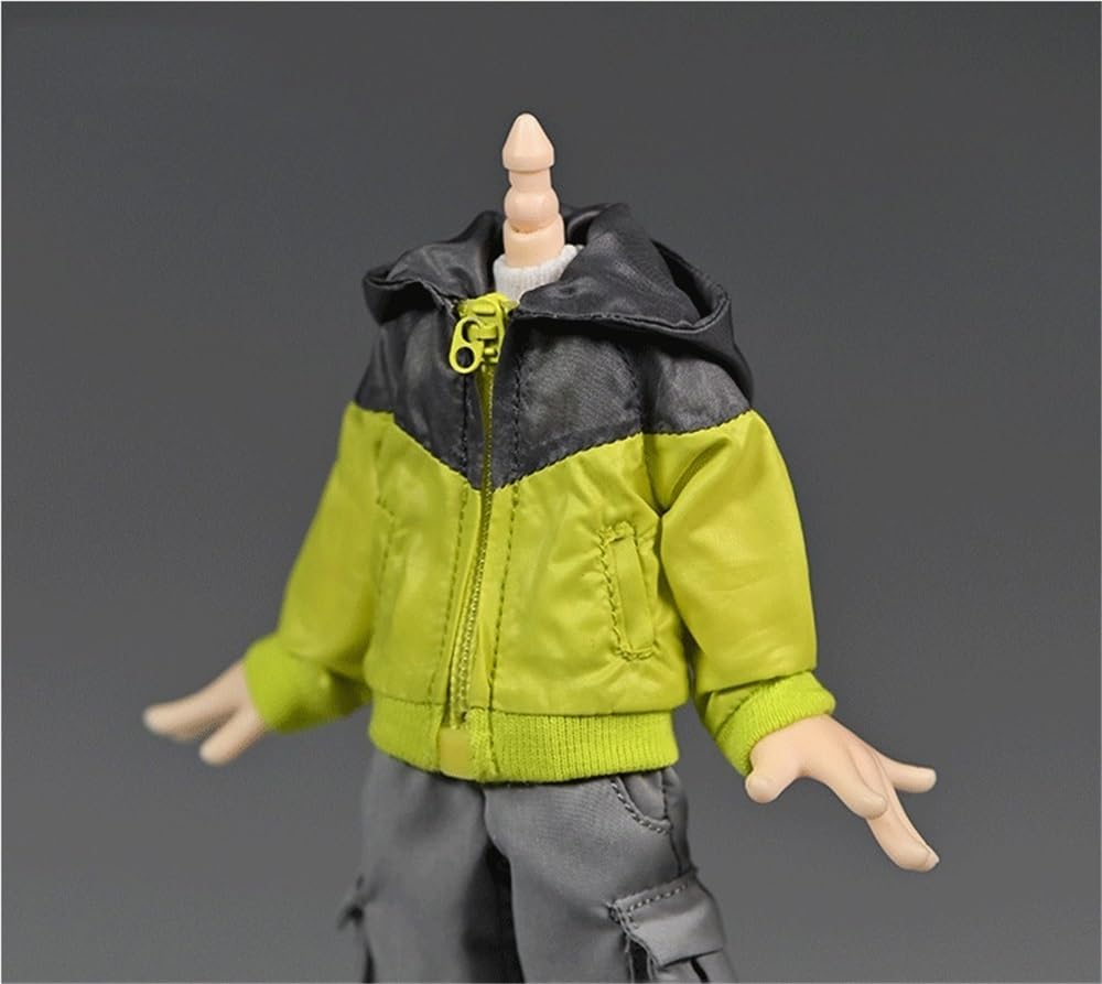 Veste coupe-vent pour poupée mobile 6 pouces verte 1/12