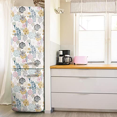 RoomMates Pink Perennial Blooms Peel and Stick Wallpaper, Vinyl, 20.5-in x 16.5-ft by RoomMates - Used condition - Image 4