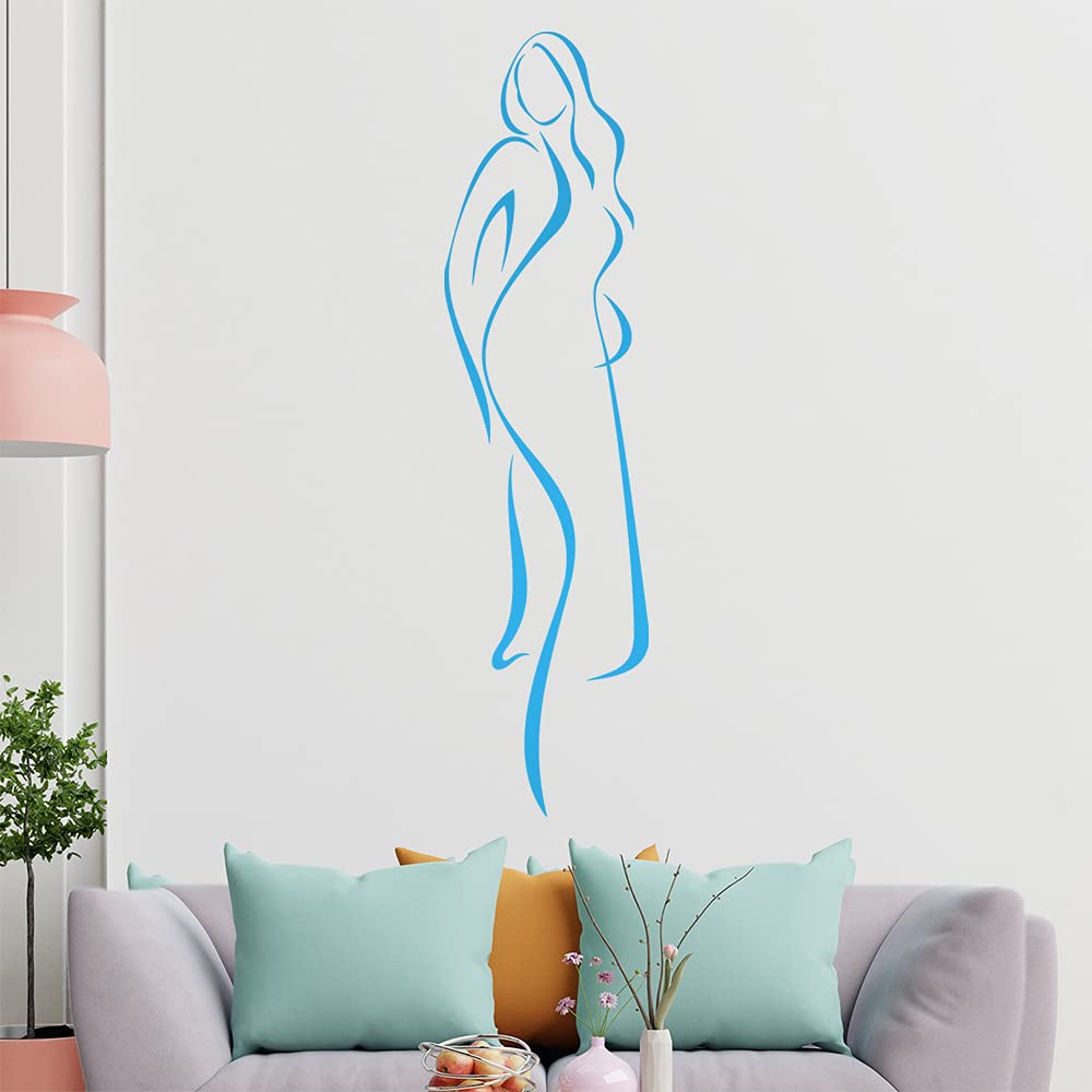 Woman Sitting - Lines Wall Sticker in 6 Sizes - Wall Sticker - Decoration for Kitchen, Living Room, Bedroom, Bathroom