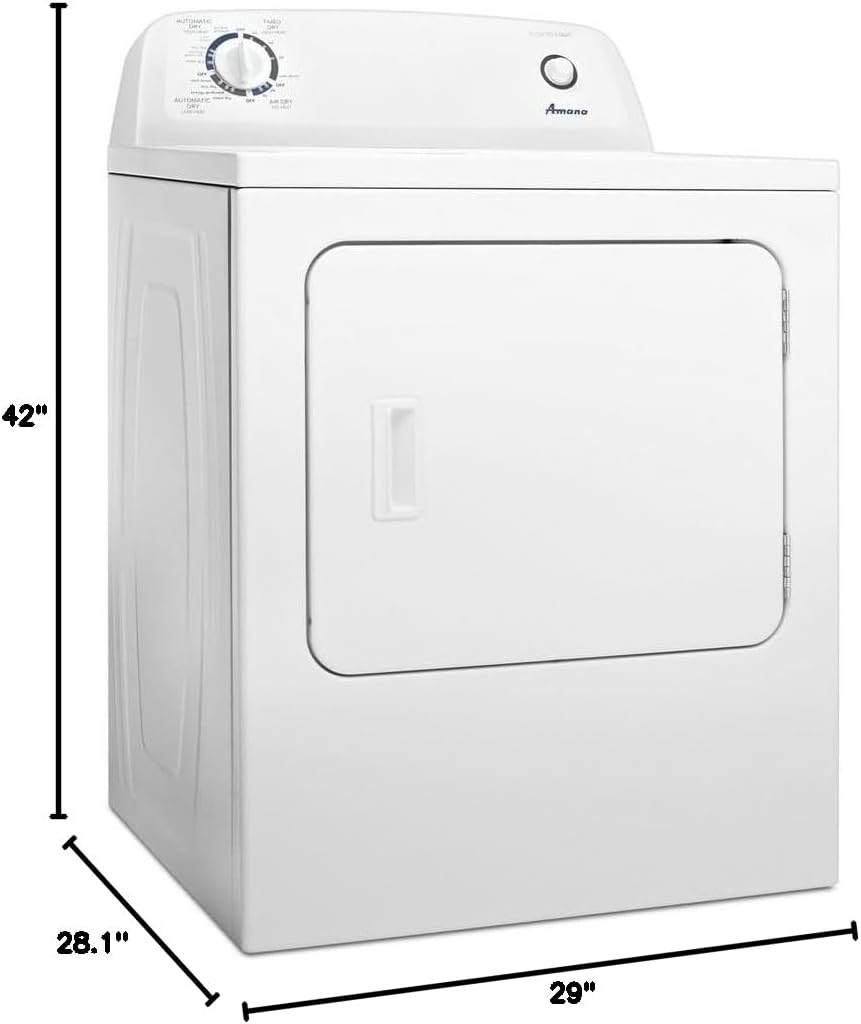 Amana NGD4655EW 6.5 cu. ft. Front‑Load Gas Dryer with Automatic Dryness Control & Wrinkle Prevent Option – White