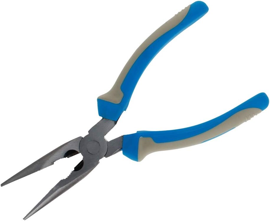Utoolmart 2Pcs Needle Nose Pliers 8 Inch Long-Nose Side Cutting Tool with Double Plastic Coated Handle