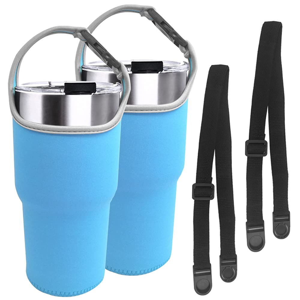 Porte-gobelets de 887 ml en néoprène bleu, idéal pour vos trajets en voiture et le sport