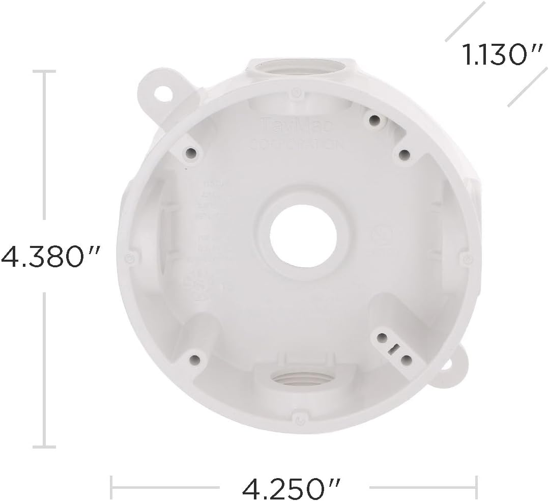 BELL PRB57550WH Round Weatherproof Box, Five 1/2 or 3/4 in. Threaded Outlets, White