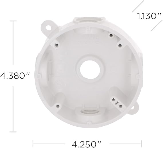 BELL PRB57550WH Round Weatherproof Box, Five 1/2 or 3/4 in. Threaded Outlets, White