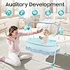 WINNIESHOP Electric Rocking Bassinet Smart Bassinet for Baby Automatic with 5 Swing Speeds & Soothing Musics, Electric Baby Swing, Nets+Mattresses (Blue+4 Timers+Feeding Bottle Stand) #2