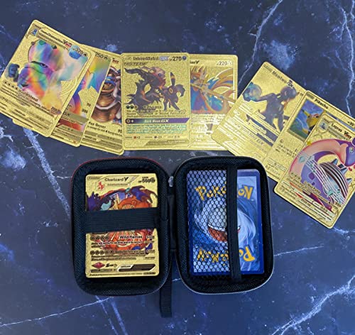 Agoz Cards Game Case Compatible With Pokemon Cards, Water Resistant Holder With Wrist Strap, Carrying Case For Tcg Trading Cards, Gifts For Girls Boys, Hard-Shell Storage Box (Black) #TOP1