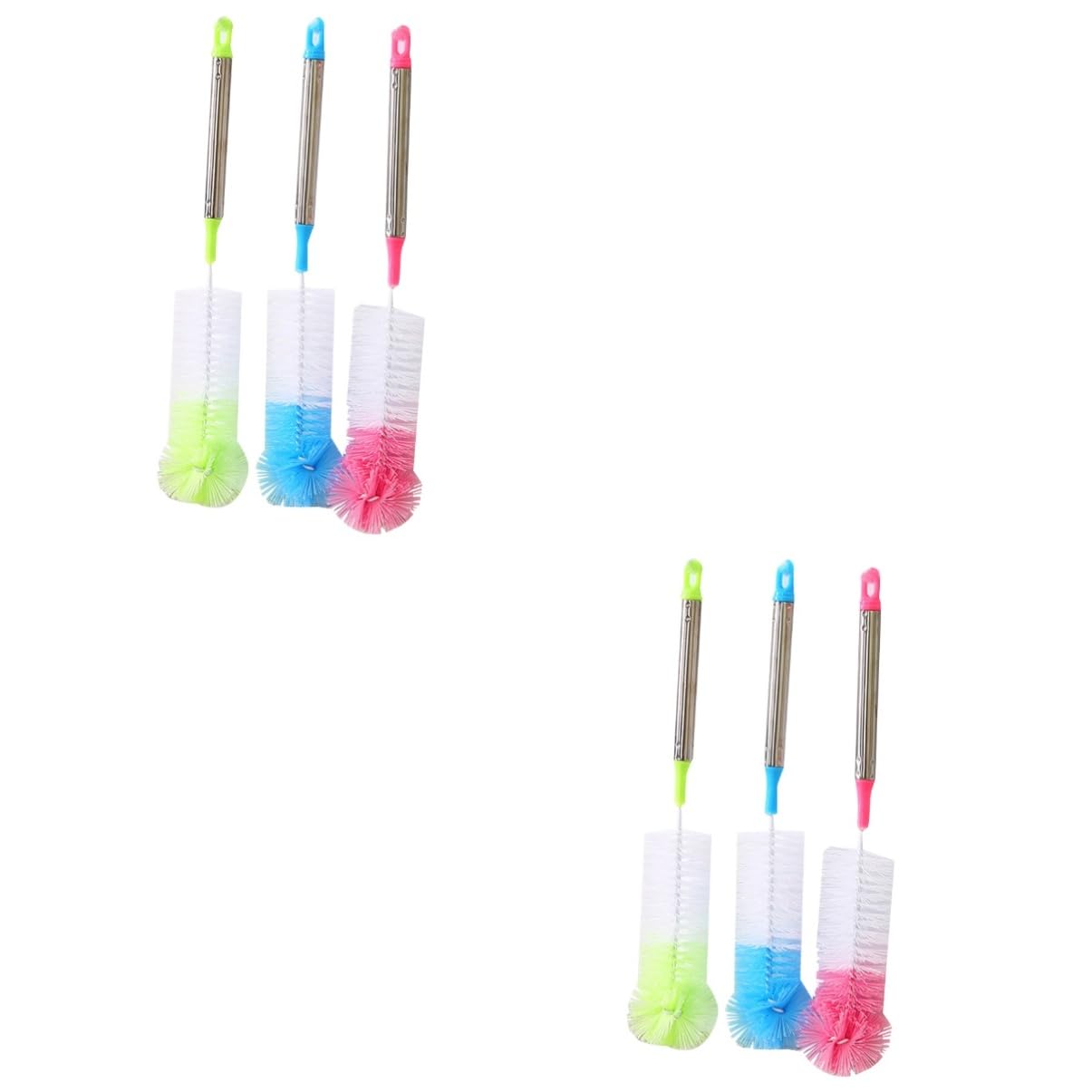 2 Set Spazzola Per Bottiglie Rondella Per Bottiglie Detergente Per Tazza Per Bottiglia In Nylon 3 pezzi*2