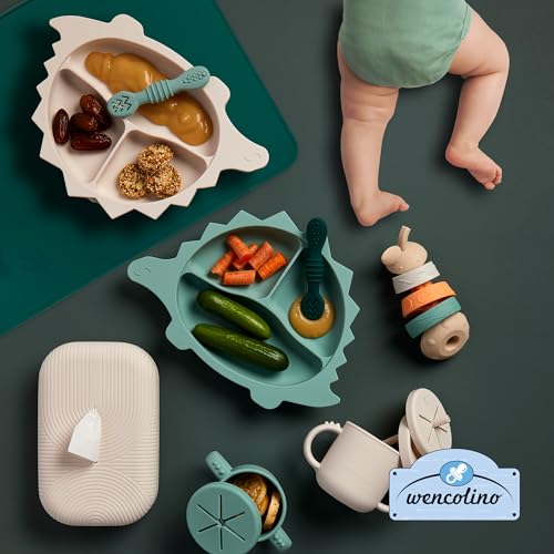 wencolino Feuchttücher Box aus Silikon als Überzug für (Baby-) Feuchttücher oder feuchtes Toilettenpapier – Maße L 19cm, B 12,5cm, H 6cm – Bitte beachten Sie die Maße beim Kauf – beige