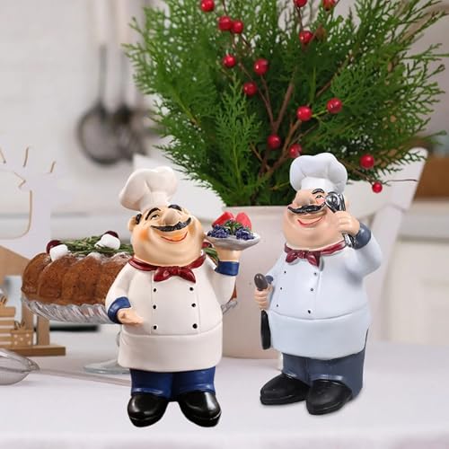 Ensemble statues dessin animé rétro de chef cuisinier pour cadeau de chef - 8