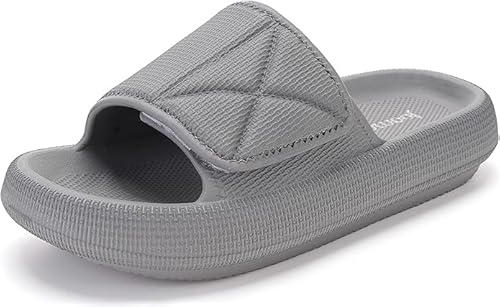 Joomra Womens Slides Slippers Massage Cushion Adjustable Diabetic Bathroom Sandals EVA Diabetic Swollen Feet Bunions Pool Beach Mens Cozi Soft Slipers Thick Sole Female Sandles Grey