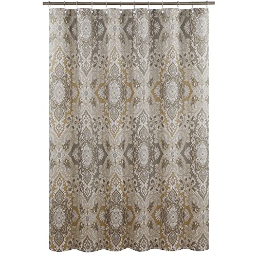 Ds Bath Palermo Waterproof Polyester Fabric Printed Shower Curtain,Decorative Taupe Bathroom Curtains,72" W X 78" H #TOP6