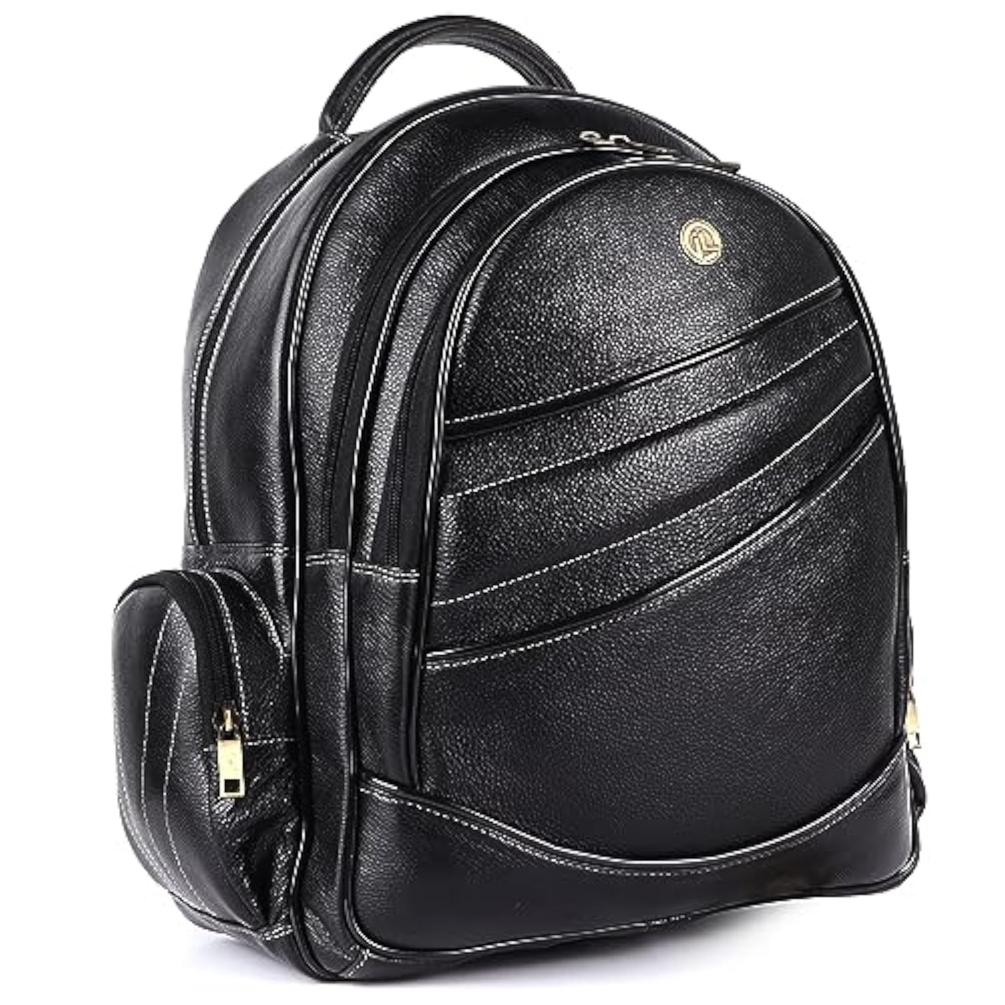 Genuine Leather Rich Brown Laptop Backpack for Men and Women