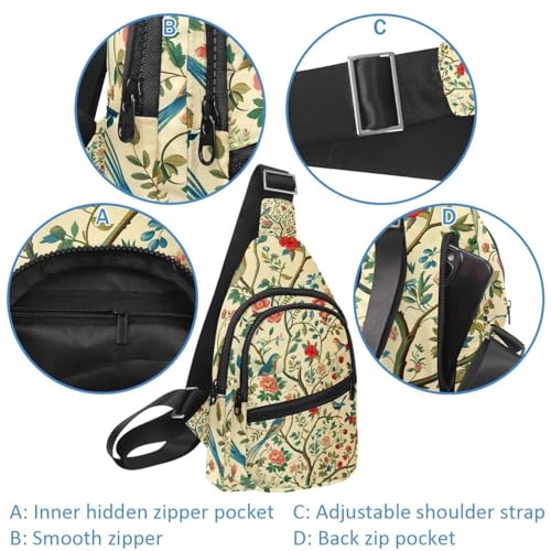 Mochila cruzada con diseño de flores para correr y viajar con correa ajustable ajustable 2