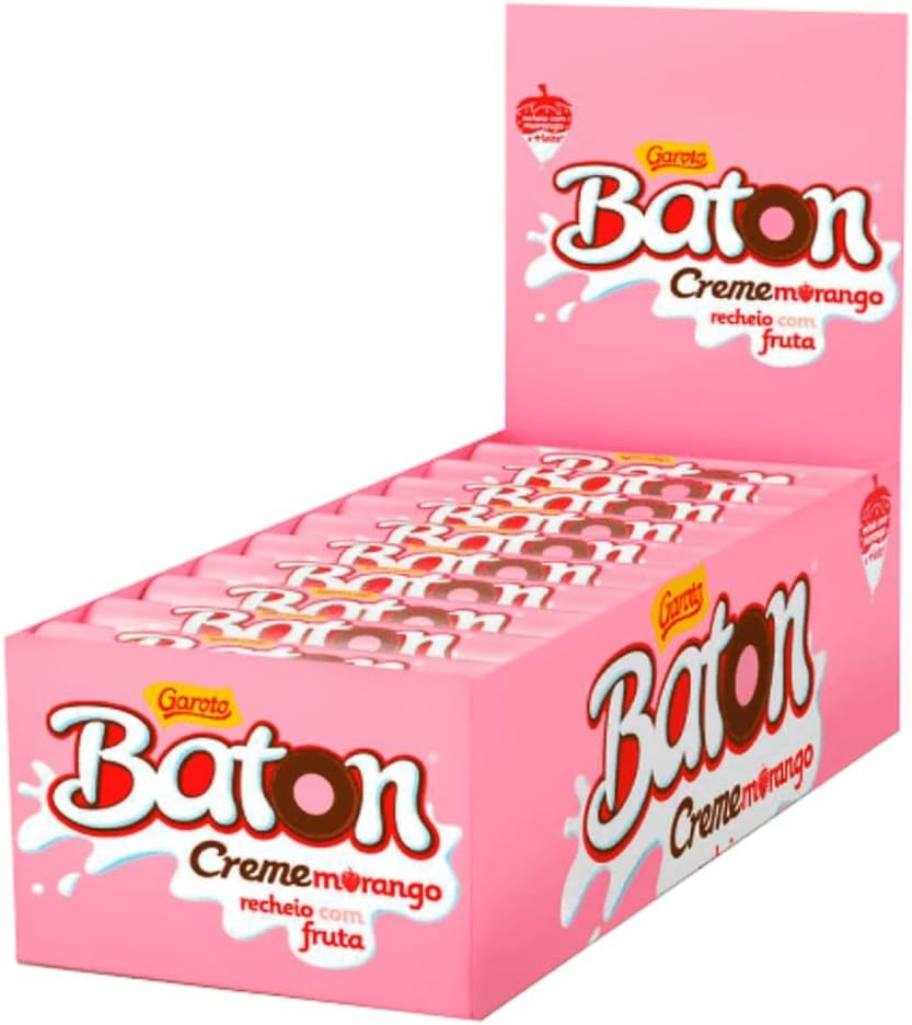 Chocolate Baton Creme De Morango 16gr C/30un – Garoto