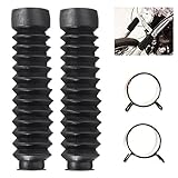 AmerStar 2pcs Universal Motorcycle Front Fork Cover Protector Gaiters Gators Boot Shock Rubber New