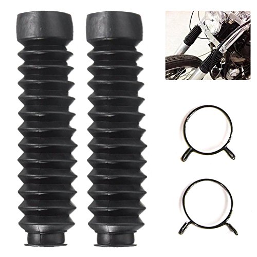 Amerstar 2Pcs Universal Motorcycle Front Fork Cover Protector Gaiters Gators Boot Shock Rubber New #TOP3