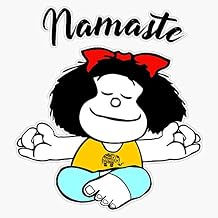 Mafalda Namaste Sticker Vinyl Bumper Sticker Decal Waterproof 5 inches EVAN-YOGA-STICKERS-4073