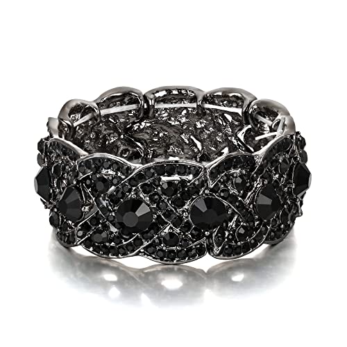 EVER FAITH Austrian Crystal Costume Jewelry Art Deco Elastic Stretch Bracelet