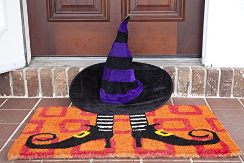 Entryways Wicked Witch Shoes Handmade, Hand-Stenciled, All-Natural Coconut Fiber Coir Doormat,  18” X 30” X .75” #TOP1