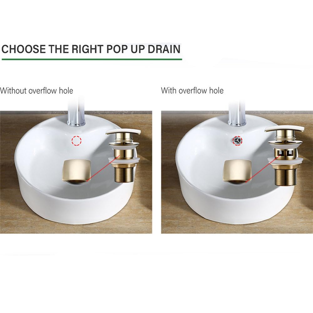 Tapón de desagüe emergente ranurado para Lavabo, de latón, para Cocina y baño, Color Blanco.