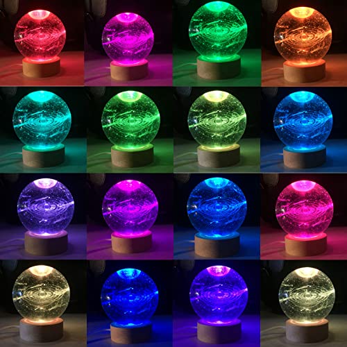 Galaxy Light, 3.15 Inch 3D Solar System Crystal Ball Night Light - Image 2