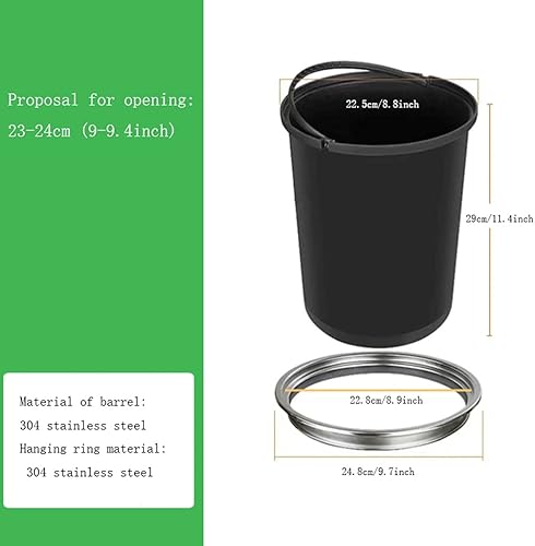 Miniatura 2 de HMEI Dustbins Trash Bin Built-in Garbage Bin Plastic Trash Can Waste Bin with Pressure Ring for KitchenRestroomCountertop 29x22.5cm Waste Storage