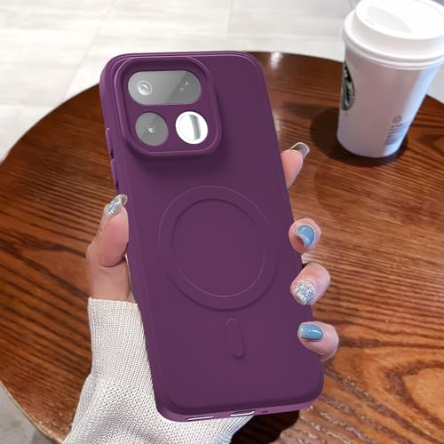 Image of Pikkme Back Cover for Realme 16T 5G Soft Matte Silicone Mag-Safe Design (Mag-Safe Not Support) Camera Protection | Slim Fit Bumper Cover (Purple)