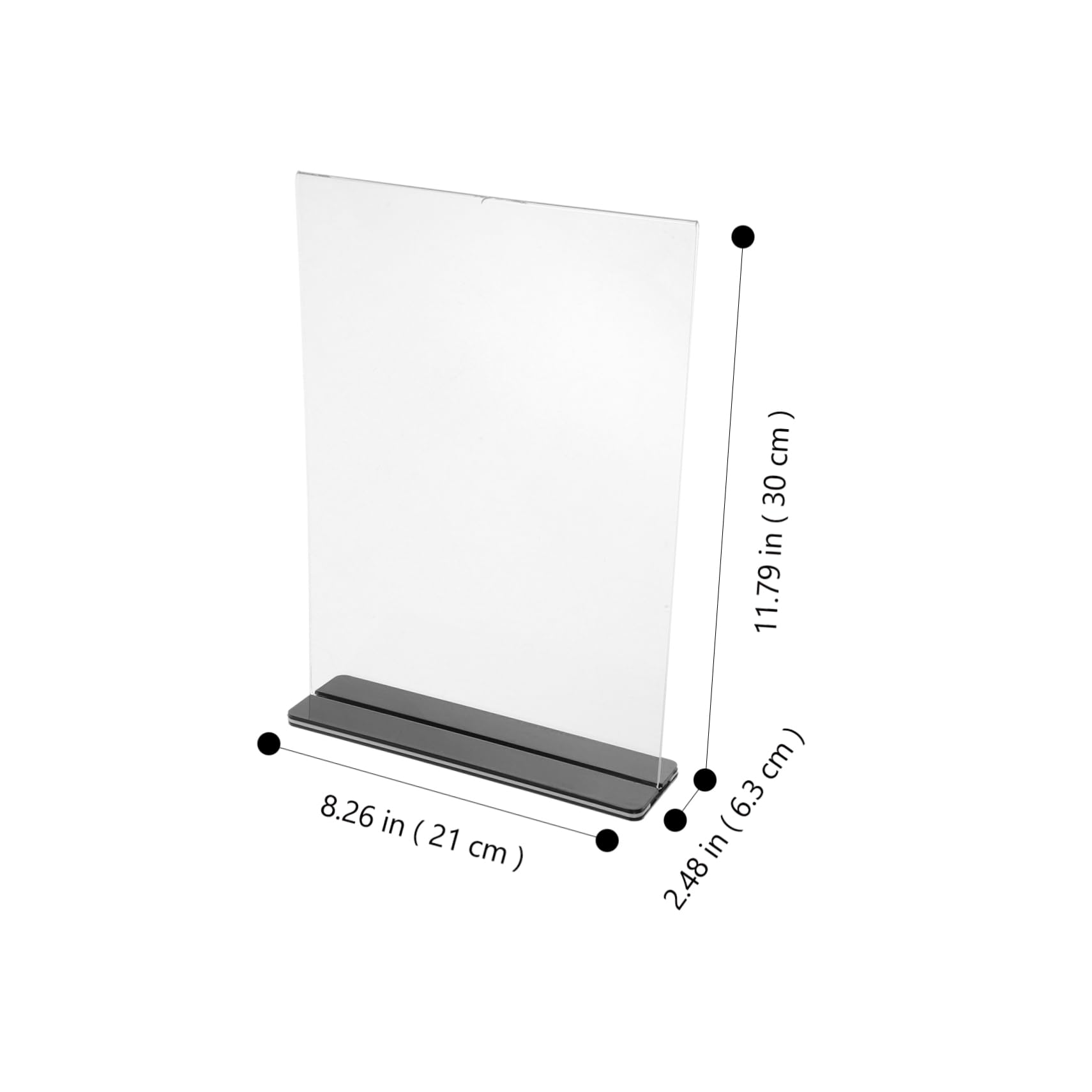 OKUMEYR Acrylic T Shape Sign Holder A4 Size Dual Sided Menu Display Rack with Base for Restaurant Office Home and Store Use 297x210mm