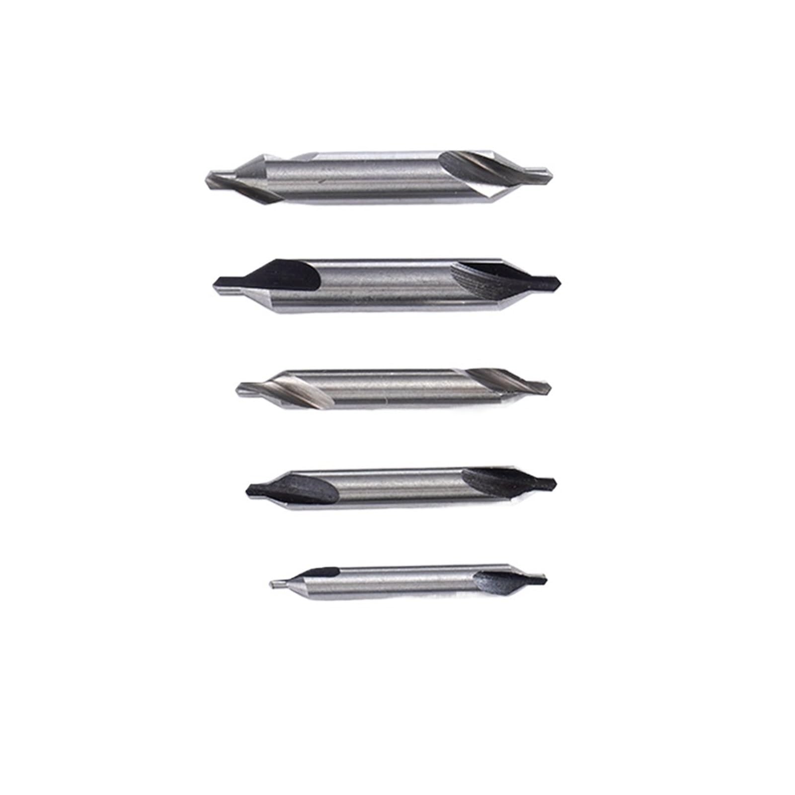 Wiertła centrujące HSS, Wiertło centrujące typu A HSS Ti-plated Kobaltowe rowki spiralne ze stali nierdzewnej Opakowanie 5 szt. A1.0 do A6(HSS TiN Coated,A2.5 (6MM)-10PCS)