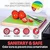 Ginsu Bamboo Wood Cutting Board Set with 6 Color-Coded Mats and Food Icons for Easy Meal Prep and Cleanup