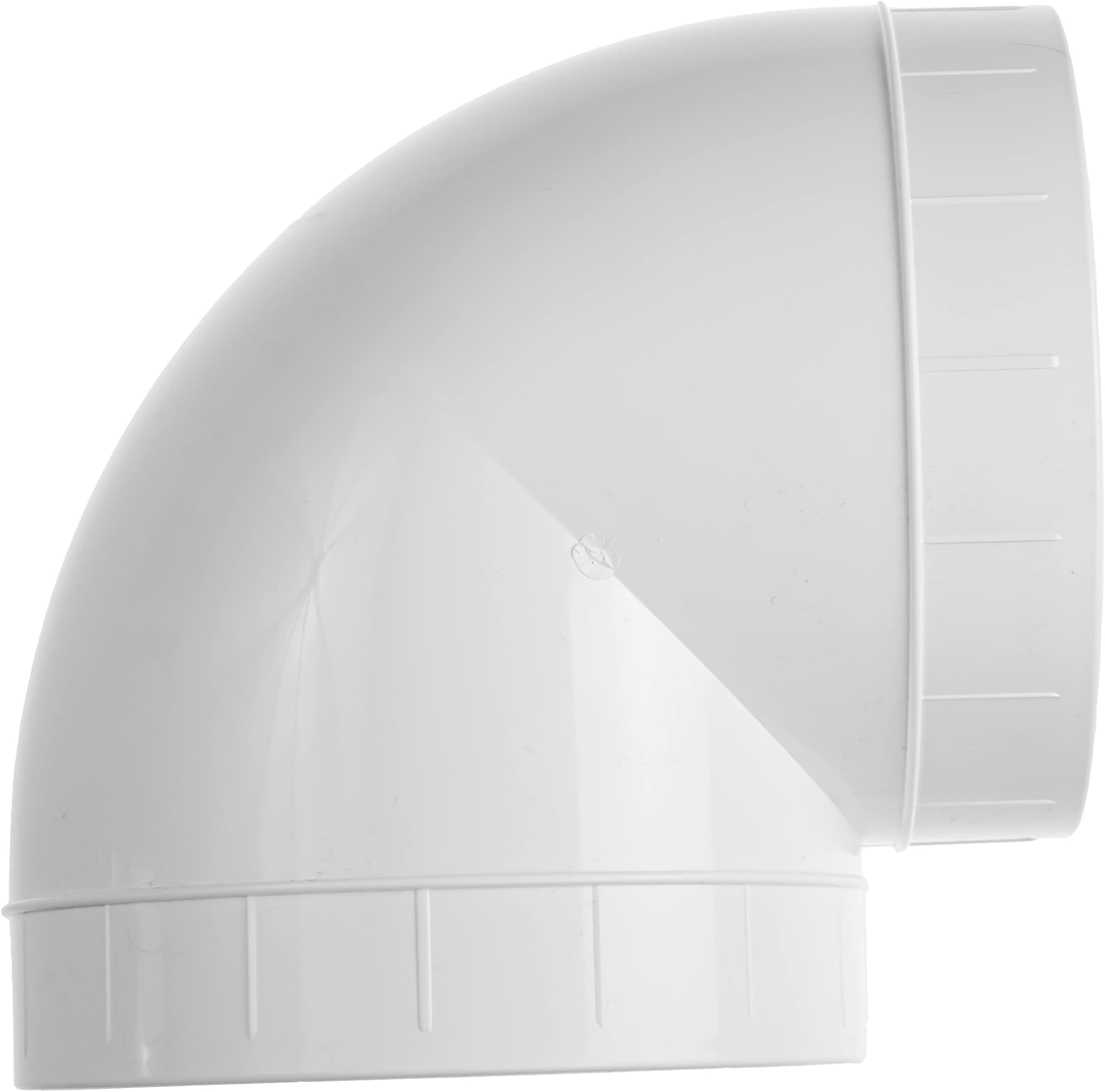 Vent Systems 150 mm / 6" inch White Plastic 90 Degree Elbow Bend Duct Pipe Connector for Flexible or Straight Pipe, Round Joint Tube Ventilation Hose ABS Plastic PVC Ducting