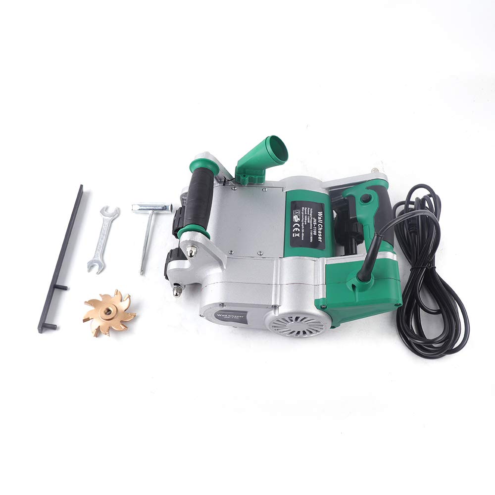 Fresa per scanalature e scanalatrice 1100W, fresa per muratura 2000 giri/min, profondità di lavorazione. Per una breve pausa, spegni semplicemente la luce da parete e fissala al muro