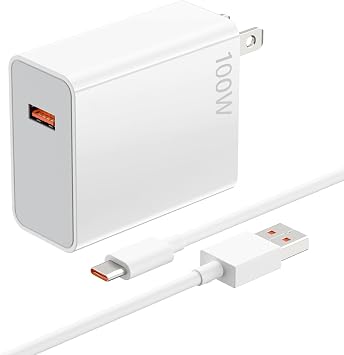 for Xiaomi Charger 100W Super Fast Wall Block 90W Mi,3.3ft 6A USB C Cable