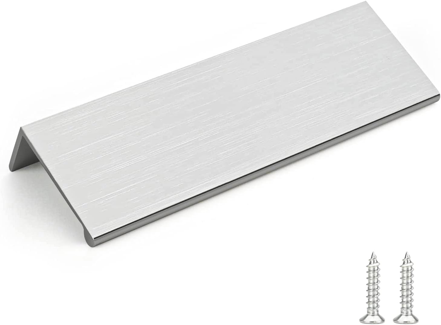 Rergy 100 Pack Kitchen Cabinet Pulls Brushed Nickel Cabinet Handles, Brushed Nickel Hardware Cabinet Edge Pull, 3-3/4in Cabinet Finger Pulls LS7030SNB96