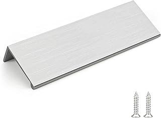 Rergy 10 Pack Kitchen Cabinet Pulls Brushed Nickel Cabinet Handles, Brushed Nickel Hardware Cabinet Edge Pull, 3-3/4in Cabinet Finger Pulls LS7030SNB96