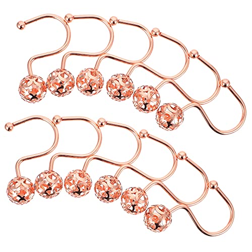 Cabilock 12pcs Iron Plating Curtain Hooks Sturdy Hangers for Curtains and Showers Rustproof Design Finish Easy to Use and