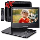 12.5" Portable DVD Player with 10.1" Large HD Swivel Screen, 5-Hour Built-in Rechargeable Battery, C