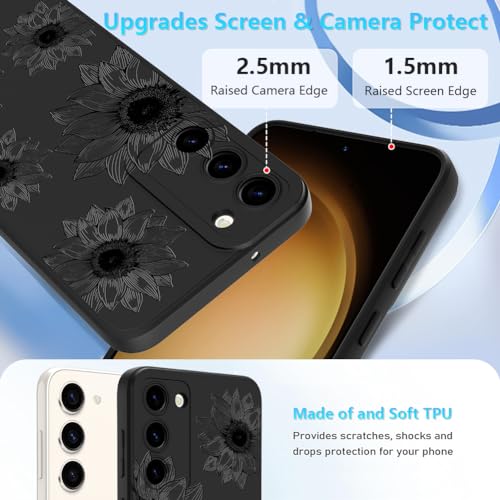 image for OOK Floral case for Samsung Galaxy S23 Case, Cute Sunflower Floral Blo