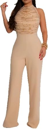 Womens Casual Jumpsuits Sleeveless Backless Wide Leg Pant Sexy Romper 2025 Cocktail Party Clubwear