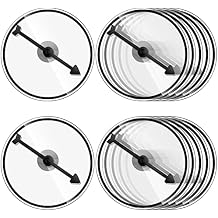 Chivao 10 Sets Clear Spinners with Rotating Arrows Round Erasable Plastic Game Wheel for Classroom Party Prizes 4 x 4 Inch