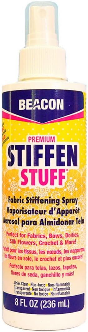 Beacon Stiffen Stuff Fabric Stiffening Spray - Quick, Even Application with No Flaking or Cracking, 8-Ounce