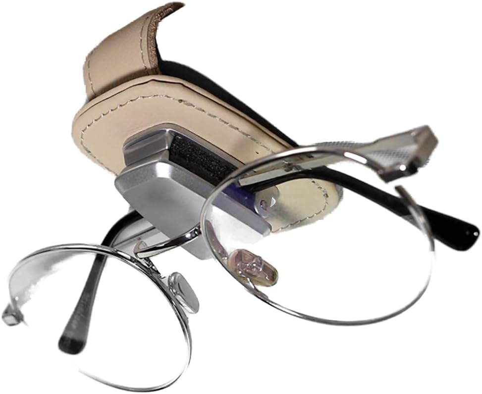 Car Visor Sunglasses Leather Holder