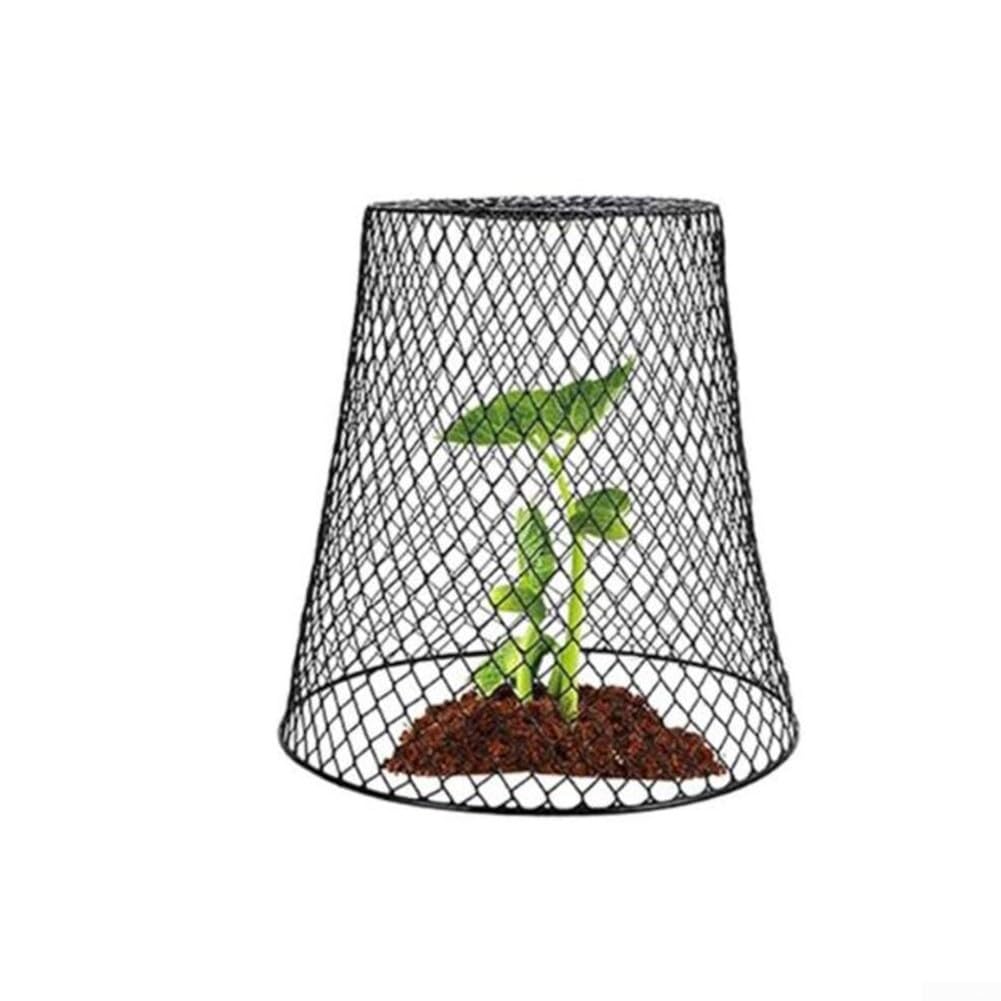 Lot de 3 cloches de protection pour plantes, cages de protection pour légumes, avec piquets de jardin, réutilisables, pour la maison et le jardin (noir)