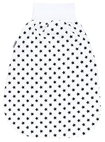 TupTam Baby Strampelsack mit breitem Bund – Unwattierter Schlafsack Baby aus Baumwolle für Frühling & Sommer, Farbe: Sterne Dunkelblau, Größe: 0-6 Monate