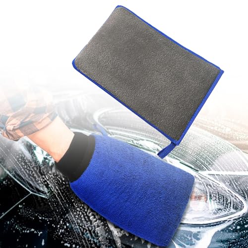 Wenyue Gants de lavage d'entretien de voiture Gant avec chiffon de nettoyage Gants en microfibre pour lavage de voiture Gants d'absorption d'eau Clay Mi-gant de lavage de voiture pour les détails de