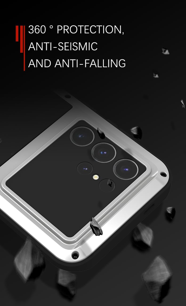 LOVE MEI for Samsung Galaxy S24 Ultra Case,[Without Screen Protector] Outdoor Sports Military Heavy Duty Metal Cover Shockproof Dustproof Full Body Protective Case (Yellow, S24 Ultra)