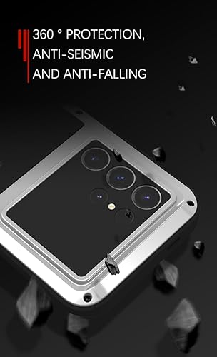 Miniatura 5 de LOVE MEI Funda de metal para Samsung Galaxy S24 Ultra, resistente al aire libre, de aluminio, de metal, militar, a prueba de golpes, protección