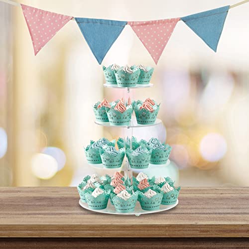 Cecolic Acrylic Cupcake Stand Clear Cupcake Holder Display Stand Dessert Pastry Tower Stand For Wedding Birthday Bar Party Décor (Round - 4 Tier) #TOP3