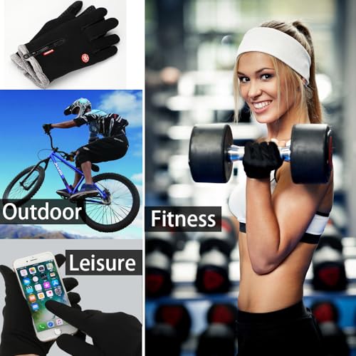 Lzfitpot Handschuhe Herren, Winterhandschuhe Damen Handschuhe Touchscreen Warm Fahrradhandschuhe Skihandschuhe,Wasserdicht, Winddicht & rutschfest