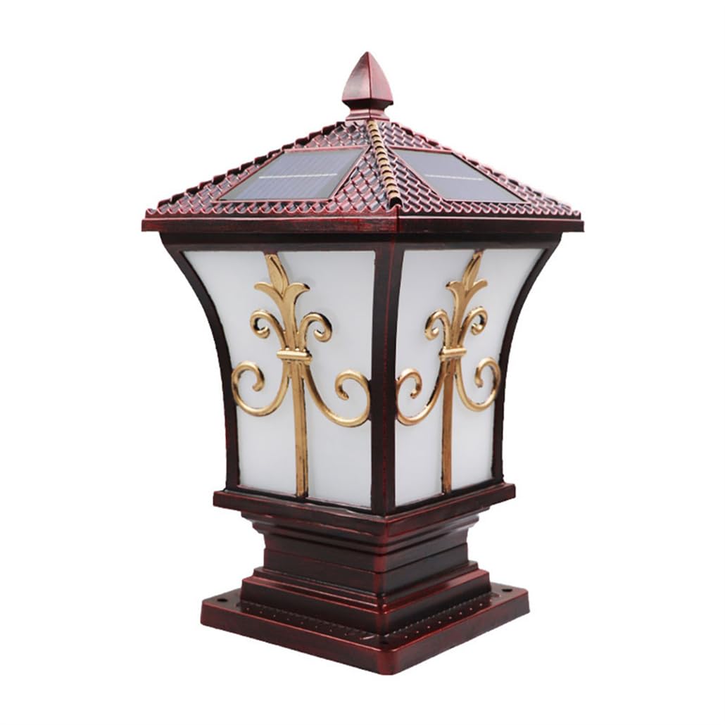Farola solar para exteriores de estilo antiguo para iluminar caminos y jardín